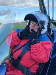 Woman in gyrocopter